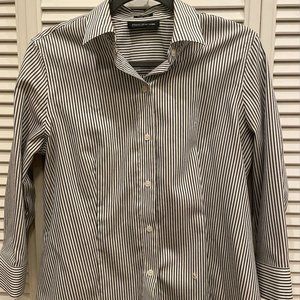 Jones New York Striped Button Up Blouse